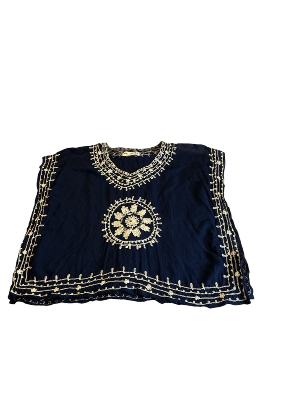 Bali Queen Boho Embroidered Sequin Rayon Top